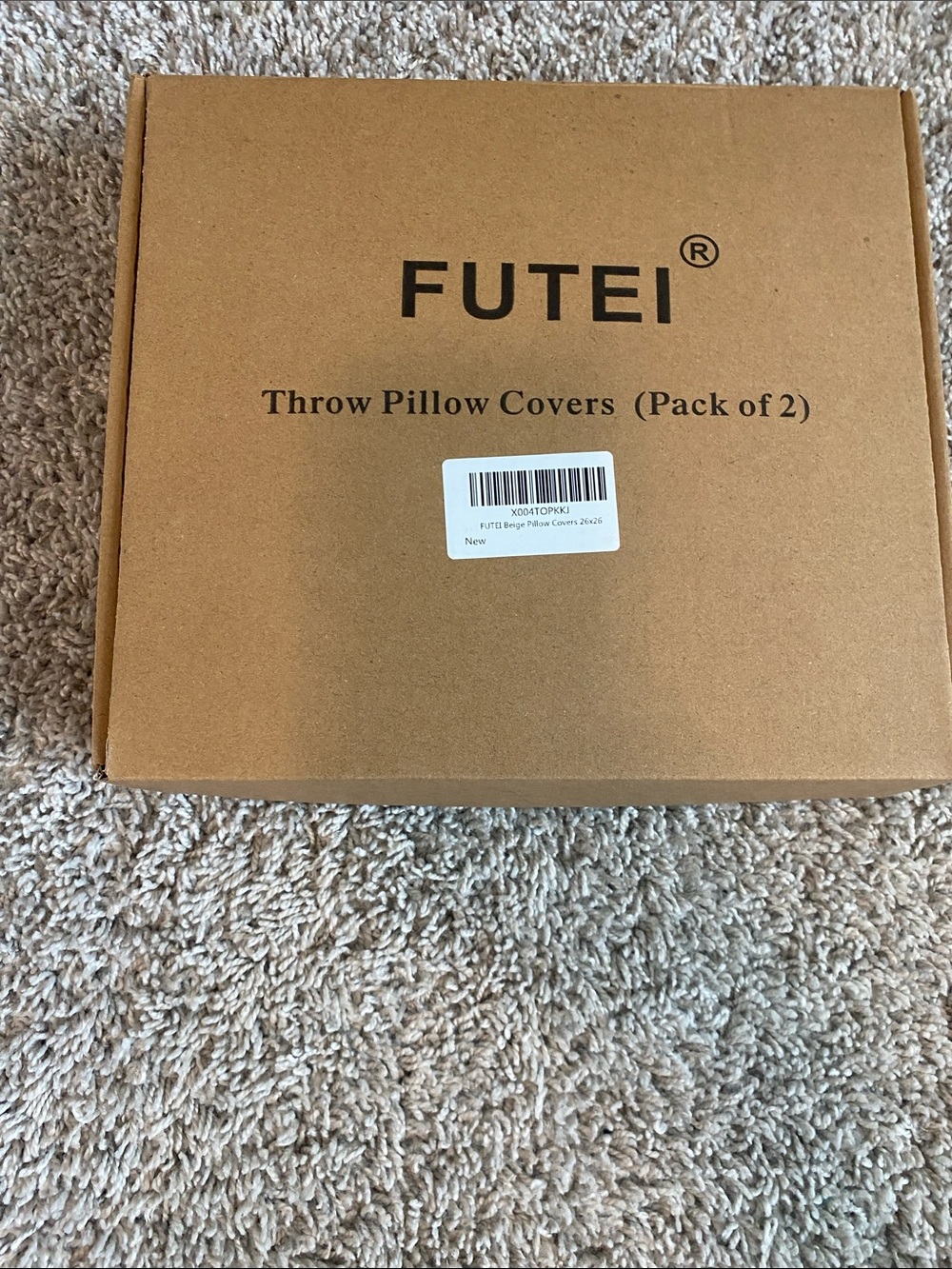 Size 26x26 Square Beige Throw Pillow Covers (Pack of 2)
